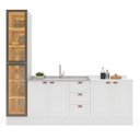 Ver imagem 6 de Cozinha Pérola com Rodapé e Cristaleira com LED 3 Peças 240 cm Yescasa Branco