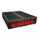 Ver imagem 3 de Cama Box Baú Queen com Blindagem Fabricação Própria Blindada - Corino - Marrom