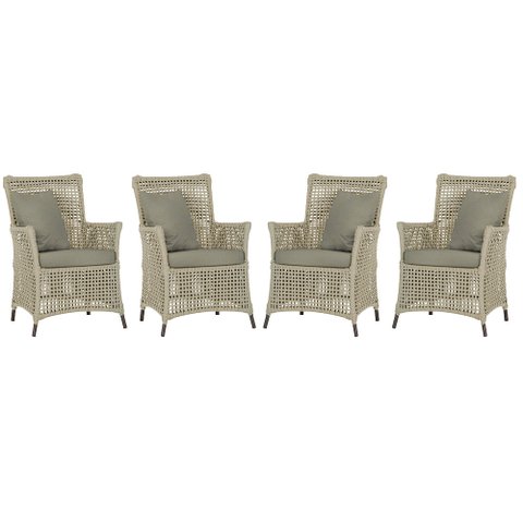 4 Poltronas Igapó Alumínio Micro Pintura Marrom Corda Náutica Estofado 8