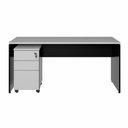 Ver imagem 4 de Escrivaninha 180cm X 70cm Pé Painel Gaveteiro 3 Gavetas F5 Cor:cinza Sagrado com Preto