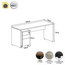 Ver imagem 2 de Escrivaninha 180cm X 70cm Pé Painel Gaveteiro 3 Gavetas F5 Cor:cinza Sagrado com Preto