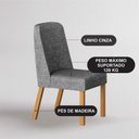 Ver imagem 2 de Kit 4 Cadeiras Maciça de Jantar Estofada Iza- Arbo Design
