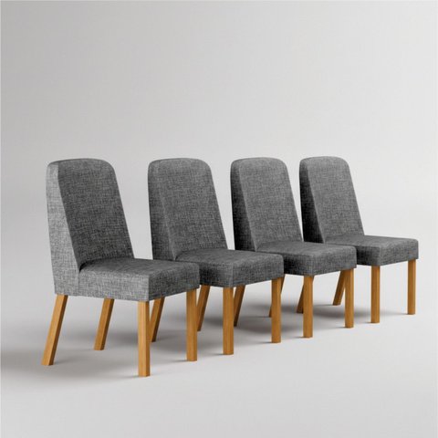 Kit 4 Cadeiras Maciça de Jantar Estofada Iza- Arbo Design