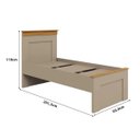 Ver imagem 3 de Conjunto Cama Solteiro e Mesa de Cabeceira England em MDF Corda/Freijó