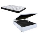Ver imagem 1 de Cama Box Baú Casal Sintético Branco + Colchão Casal Espuma D33 com Eps 30x138x188