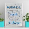 Quadro Não Deixe O Medo Decidir O Futuro 24x18cm - com vidro:Madeira preta - 1