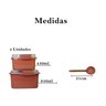 Conjunto vasilhas plásticas kit 7 peças marrom - 3