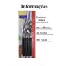 Conjunto jogo de Talheres plástico e inox preto kit 12 peças - 2