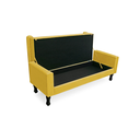Ver imagem 2 de Recamier Calçadeira Fênix Baú Estofado Quarto Casal 140cm Suede Amarelo - LM DECOR
