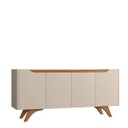 Ver imagem 1 de Buffet Grécia 4 Portas com Pés em Madeira Maciça Mavaular Off White/naturale