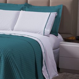 Cobre Leito King Versatile Micropercal 3 Pçs Azul Mosaico - 8