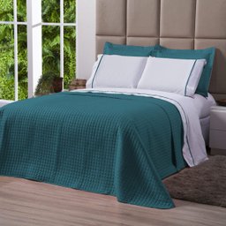 Cobre Leito King Versatile Micropercal 3 Pçs Azul Mosaico - 1