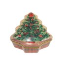 Ver mais imagens de Lata Decorativa Natalina Multiuso Metal com Tampa Formato Árvore de Natal Verde e Vermelho Xadrez 18
