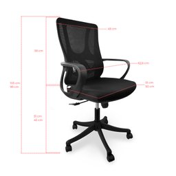 Cadeira Presidente Escritório Ergonômica Gogo Chair Go-51 - Preta - 5