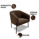 Ver imagem 5 de Cadeira Sala de Jantar Pé de Ferro Preto Stella Suede D03 - D'Rossi Cor Marrom