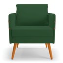 Ver imagem 4 de Kit 02 Poltronas Mari Veludo Verde Pés Palito Castanho - D’Rossi