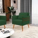Ver imagem 2 de Kit 02 Poltronas Mari Veludo Verde Pés Palito Castanho - D’Rossi