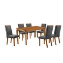 Ver imagem 2 de Mesa de Jantar Liz 180cm Tampo MDF Canto Copo Laminado com 6 Cadeiras Lira