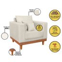 Ver imagem 2 de Poltrona Living Resistente Suede Base Madeira com Almofadas