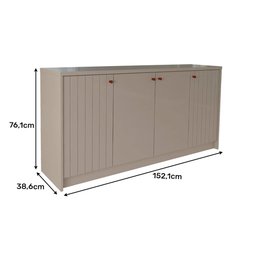 Buffet para Sala de Jantar Lia 100% MDF com 4 Portas Cimol Off White 3 - 6