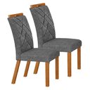 Ver imagem 1 de Cadeira para Mesa de Jantar Larissa New Kit 2 Peças Cinamomo Linho Chumbo - Leifer