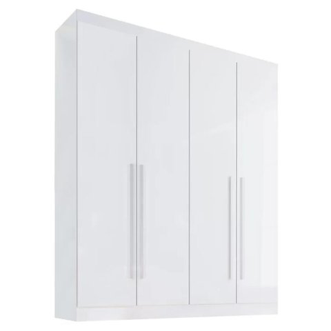 Guarda Roupa 4 Portas 3 Gavetas da Vinci D'doro Branco