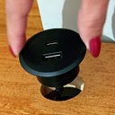 Ver imagem 6 de Kit 2 Mesas de Cabeceira 1 Gaveta 100% MDF com Carregador USB Orgânica Luna Espresso Móveis Marrom