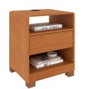 Ver imagem 3 de Kit 2 Mesas de Cabeceira 1 Gaveta 100% MDF com Carregador USB Orgânica Luna Espresso Móveis Marrom