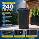 Ver imagem 5 de Lixeira Grande Coletora 240 Litros com Rodas e Alça