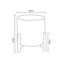 Ver imagem 3 de Puff Thor 3 Pés Linho Cinza Base em Madeira Maciça