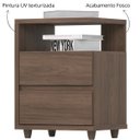 Ver imagem 3 de Mesa de Apoio para Sofá e Cabeceira 2 Gavetas Chanfradas - Campeche - Castanho