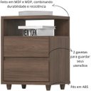 Ver imagem 4 de Mesa de Apoio para Sofá e Cabeceira 2 Gavetas Chanfradas - Campeche - Castanho