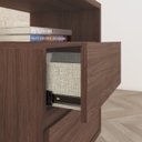 Ver imagem 5 de Mesa de Apoio para Sofá e Cabeceira 2 Gavetas Chanfradas - Campeche - Castanho
