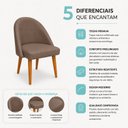 Ver imagem 5 de Cadeira Lua Estofada Moderna Sala de Jantar Suede Marrom