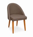 Ver imagem 4 de Cadeira Lua Estofada Moderna Sala de Jantar Suede Marrom