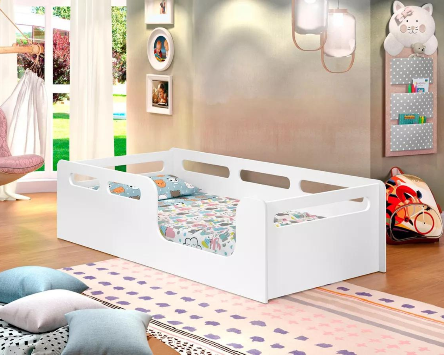 Cama Infantil Solteiro Encanto Montessoriana Branco em Mdf- Av ...