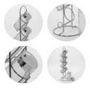 Ver imagem 2 de Porta Condimentos Aço Inox 5 Potes Vidro com Suporte 90ml