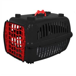 Caixa de Transporte Cães Gatos Burdog Vermelho com Preto N°2 - 1