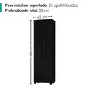 Ver imagem 3 de Armario para Lavanderia Multiuso 2 Portas 188x55 cm Isabela Preto Rudk