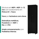 Ver imagem 5 de Armario para Lavanderia Multiuso 2 Portas 188x55 cm Isabela Preto Rudk
