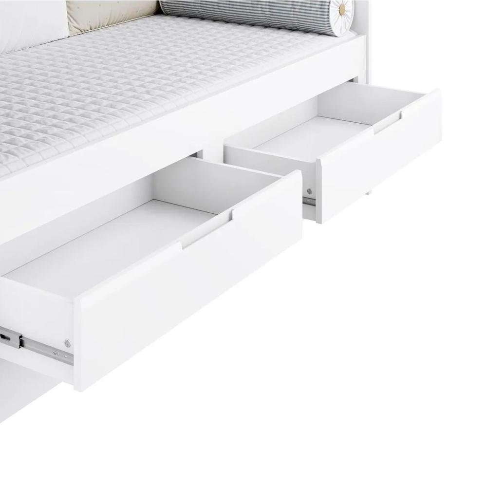 Cama Babá Com Encosto e Gavetas Coleção Soft Divicar - branco - 4