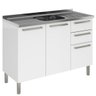 Cozinha Itatiaia Dandara 04 Peças com Pia Inox 120cm - Branco Amarelo - 3
