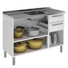 Cozinha Itatiaia Dandara 04 Peças com Pia Inox 120cm - Branco Amarelo - 7