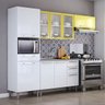 Cozinha Itatiaia Dandara 04 Peças com Pia Inox 120cm - Branco Amarelo - 1