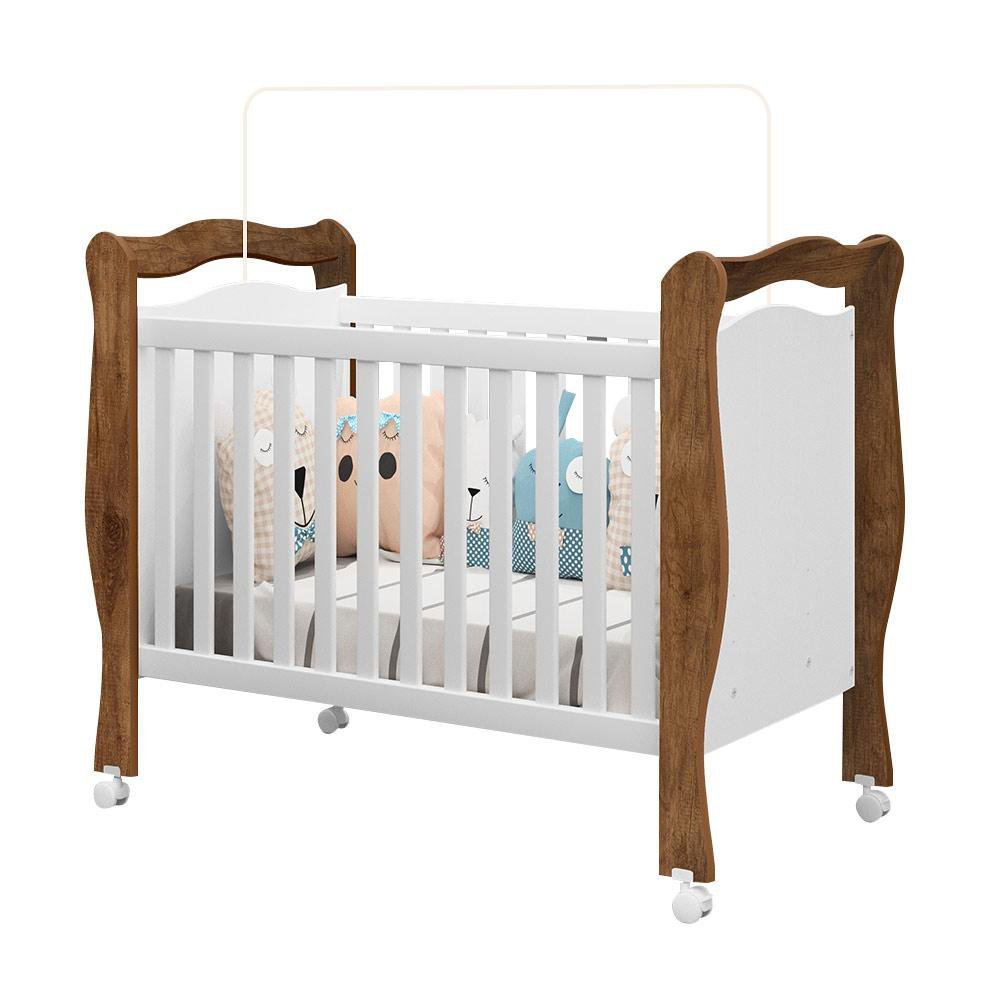 Berço Que Vira Cama Com Rodinhas Alvin Jequitibá Branco J&A ...
