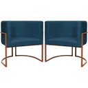 Ver imagem 1 de Kit 2 Poltronas para Sala de Recepção Luna Suede Cores Base de Ferro Bronze