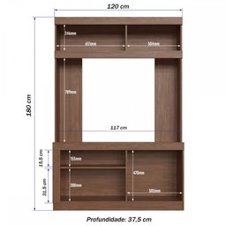 Estante para TV Até 49 Polegadas 1 Porta Wengue/Cristalo Es503 - Decibal - 4