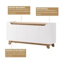 Ver imagem 7 de Buffet 4 Portas com Prateleiras Internas e Design Moderno Serena