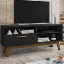 Ver imagem 1 de Rack para TV Até 55 Polegadas Santorini 1 Porta Preto - Pnr Móveis