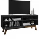Ver imagem 3 de Rack para TV Até 55 Polegadas Santorini 1 Porta Preto - Pnr Móveis